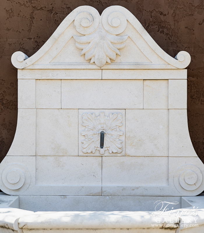 Marble Fountains  - French Limestone Wall Fountain - MF-2002